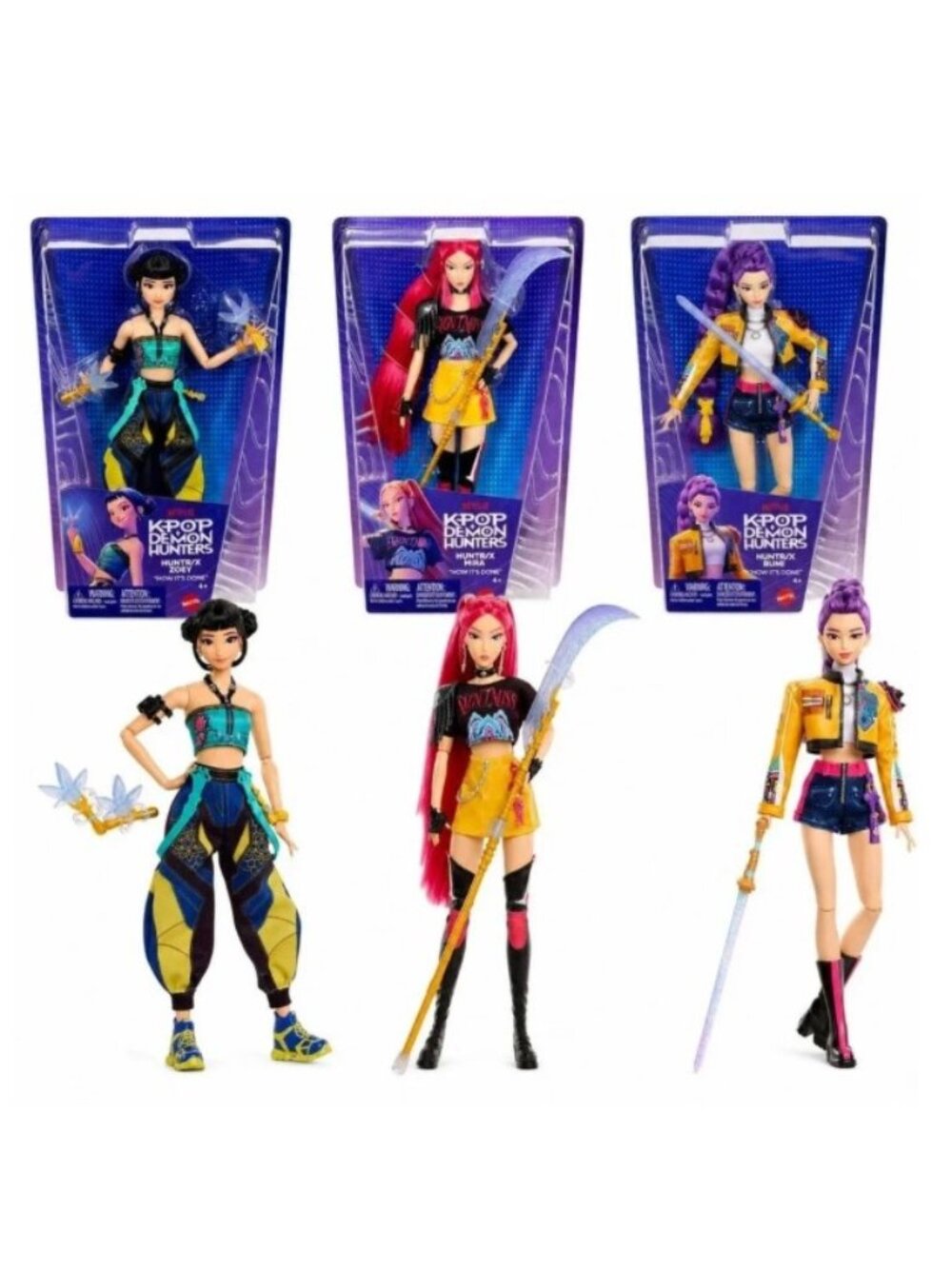 New Mattel KPOP Demon Hunter Dolls, Set of 3